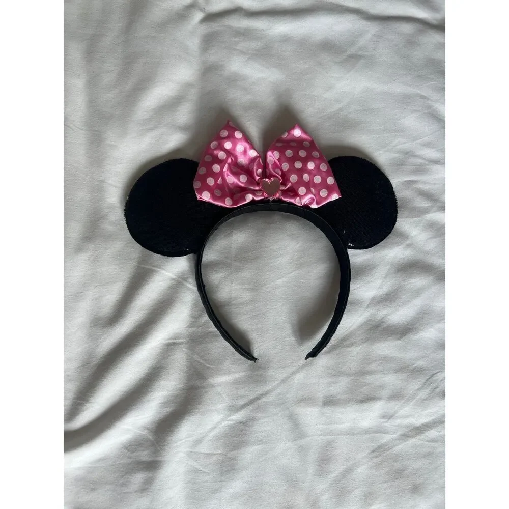 Disney Minnie Mouse ears headband pink polka dot bow